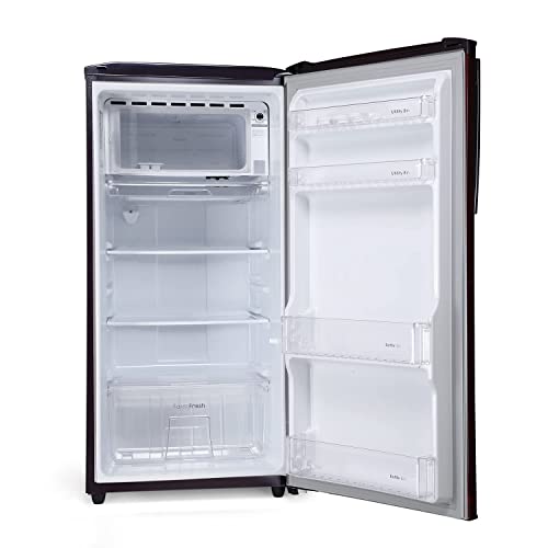 Image of Godrej 192 L 5 Star Inverter Direct-Cool Single Door Refrigerator with Farm freshness upto 24 days (RD EDGENEO 207E 53 THI AQ WN, Aqua Wine, 2022 Model)