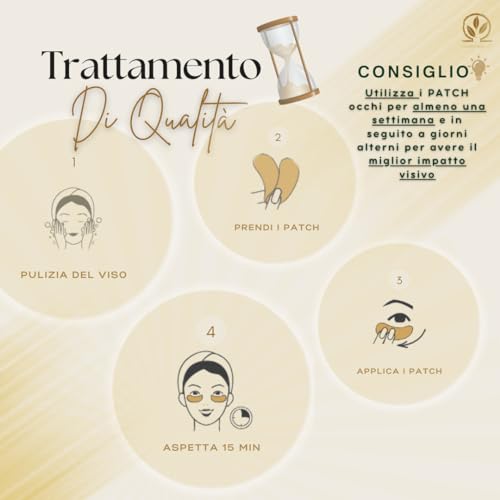 Cosmesi degli Dei Augenpflaster mit Carrageenin, Hyaluronsäure und Vitamin B3 | Augenringe und Taschen, Anti-Falten, feuchtigkeitsspendend und aufhellend, Augenkontur, hergestellt in Italien, Cosmesi