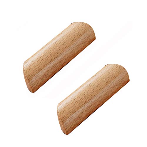 2 piezas Manija de Gabinete de Madera Maciza Manija del Gabinete Cocina Tiradores de Muebles Tiradores de Madera de Cajones para Zapatero Armario Cajón Muebles de Gabinete(Hole distance:64mm) Cover