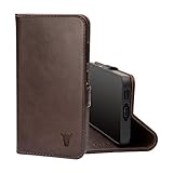 TORRO Case Compatible with Samsung Galaxy S23 5G – Premium Leather Wallet Case with Kickstand and Card Slots (Dark Brown)