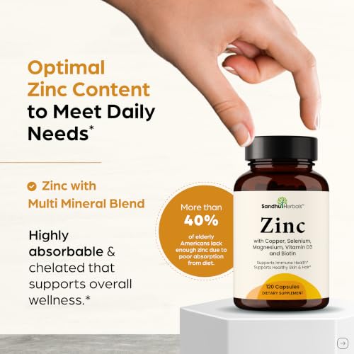 Zinc 30mg 120 Capsules with Copper Selenium Biotin | for Hair Skin & Nails - Image 5
