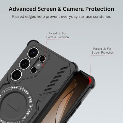 Image of Back Cover Case for Samsung Galaxy S25 Ultra 5G | 360 Protection Mobile Phone Case | Mag-Safe | Samsung Galaxy S 25 Ultra Back Cover | Samsung Galaxy S25Ultra 5+G - Black TPU + PC