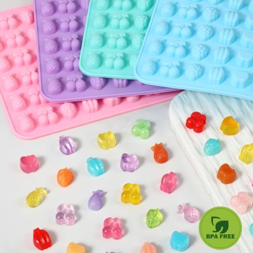 Image of Fruit Snack Molds, 4pcs Gummy Molds Silicone Chocolate Candy Molds