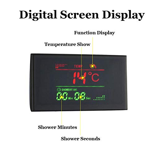 Panel de ducha LED con cascada de agua, pantalla de temperatura, chorro bidé y mezclador de cuatro mangos para fregadero o grifo miniatura 7