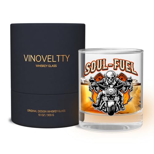 Vinoveltty Verres à whisky en forme de tête de mort pour homme, femme et papa, cadeaux de fête des pères, de Noël, d'anniversaire pour homme, verre...