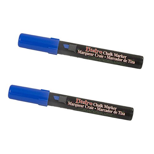 JAM PAPER Dustless Erasable Chalk Markers - Chisel Tip Liquid Chalk Marker - Blue - 2/Pack