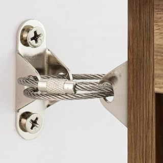 Satargo 6 Pack Metal Anti Tip Furniture Straps Baby Proofing Kit - Furniture Wall Fixing Baby Safety Straps for Bookshelf Cabinet Dresser