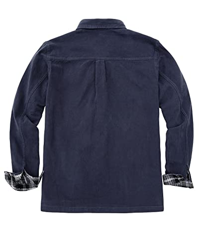 Image of ZENTHACE Men's Full Flannel Lined Shirt Jacket, Heavy Washed Rugged Cotton
