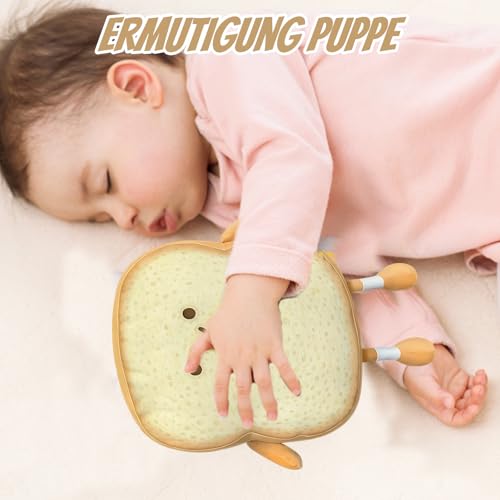 ZexJpr Torst Kuscheltier, Toast Plüschtier Mit Schlüsselanhänger, Toastbrot Kissen - Weiches Plüschtier in Lustiger Brot Form, 3D Wurf Kissen, Ideal Zum Kuscheln, Dekorieren