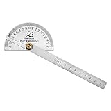 0-180° Ajustable: mover el brazo único puede hacer un ángulo de 0-180 grados con el transportador. Puede soportar medición multiángulo y dibujo de acuerdo a las necesidades del usuario.