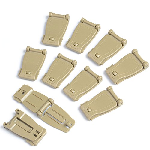 DYZD Multipurpose Molle Clip Molle Strap Attachments Tool Web Dominator Buckle for Tactical Bag, Backpack(Khaki, 10 PCS)