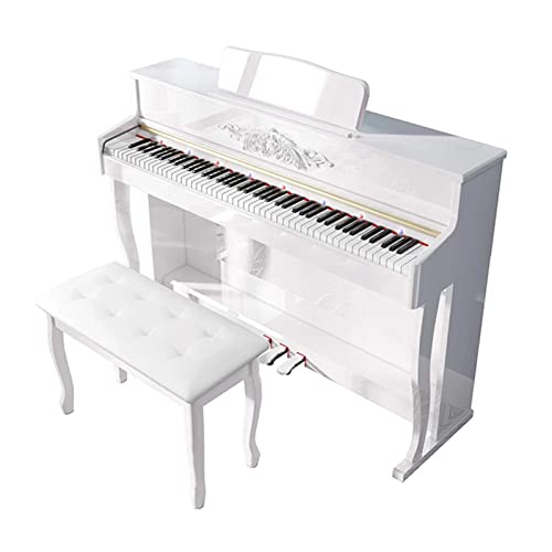 Clavier de piano numérique à 88 touches avec tabouret, support de meuble, piano numérique domestique USB/MIDI for débutant et professionnel (Color : White_Without light) - Les Beatles, Paul McCartney, John Lennon, RIngo Starr, George Harrison Clavier de piano numérique à 88 touches avec tabouret, support de meuble, piano numérique domestique USB/MIDI for débutant et professionnel (Color : White_Without light)
