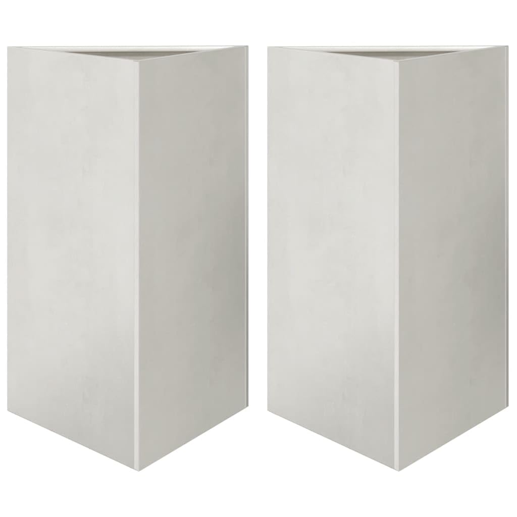 Macetero triangular, 2 unidades, 50 x 43 x 75 cm, acero inoxidable, para jardín, balcón, terraza, con protección contra la oxidación y estabilidad para plantas, verduras, hierbas, flores