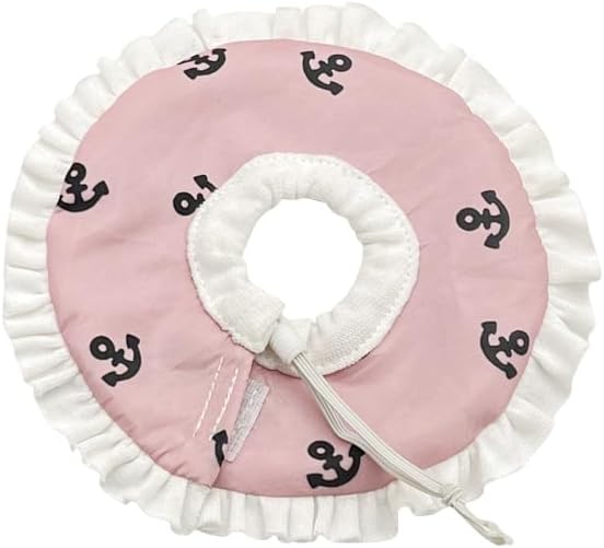 Adjustable Recovery Cone Collar for Small Pets, Soft Lightweight E-Collar for Guinea Pigs, Rabbits, Sugar Gliders, and Hedgehogs, Anti-Licking Protective Design (L,Pink)