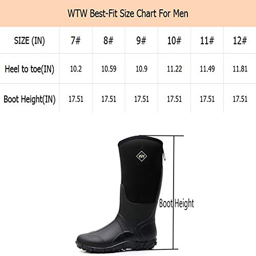 Wtw Men's Rain Boots Neoprene - Waterproof Insulated Muck Boots For Men Winter Snow Work Boots Outdoor #TOP6