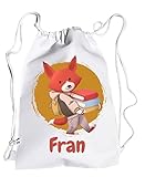 Worfull Regalos -Mochila Infantil Personalizada –Saco Personalizado- Nombre del Niño o Niña – Mochila de Cuerdas la Vuelta al Cole – Mochila saco infantil - Varios diseños (ZORRITO)