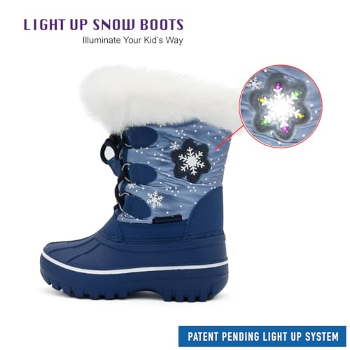 Light Up Boots Boys Girls Little Kids Winter Snow Boots2