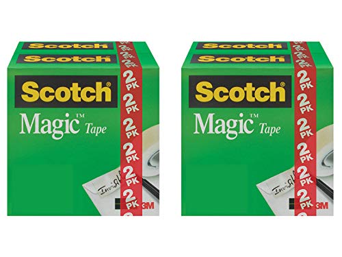 Scotch Brand Magic Tape, Numerous Applications, Engineered for Repairing, Great for Gift Wrapping, 3/4 x 1000 Inches, Boxed, 2 Rolls (810K2), Pack 2
