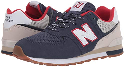 New Balance Kid's 574 V1 Sport Lace-Up Sneaker, Nb Moonbeam/Navy, 2 Wide Infant #TOP6