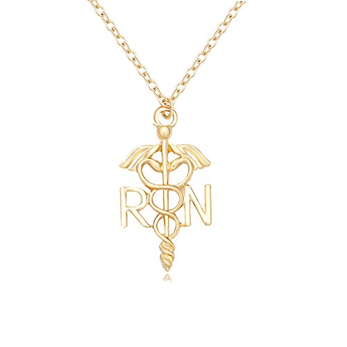 Pendentif infirmière autorisée Caduceus RN, collier de bijoux médicaux pour blocs