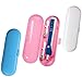 Produktbild TANGGER 3 Stück elektrische zahnbürste etui reise zahnbürste etui hülle für zahnbürste reiseetui oral b zahnbürsten behälter zahnbürsten box zahnbürstenbox Zahnbürstenkoffer(Weiß Blau Rosa)
