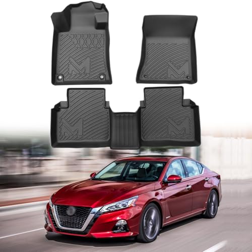 TPE Automotive Floor Mats Custom for 2019-2026 Nissan Altima All Weather Cover Protection Waterproof Black Floor Liner Front & Rear Row Full Set Car Mats 3PCS