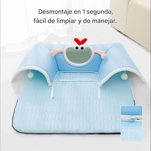 Tunnel de jeu pour chats et lit tapis intégré pour animaux de compagnie - 5