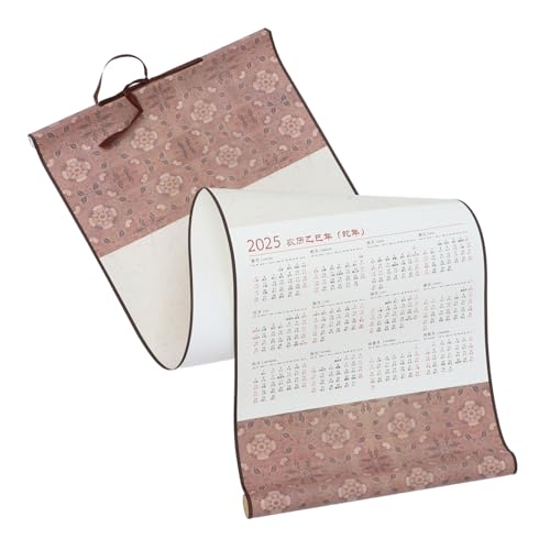 OSOLADY 年空白挂? 書道用宣紙掛け軸 月間カレンダー 書画兼用 壁掛け伝統和風インテリア 初心者から上級者向け 自宅リビング用