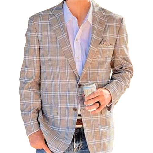 Men's Slim Fit Stylish Blazers Business Casual Printed Suit Jacket Versatile Office Banquet Sport Coat