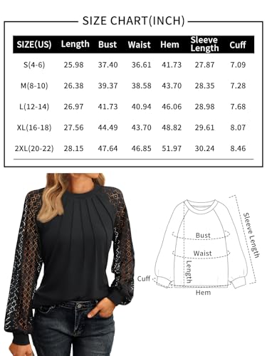 Womens Long Sleeve Shirts Lace Tops Business Casual Fall Fashion Outfits Clothes 2025 Knitted Y2k Dressy Blouses2