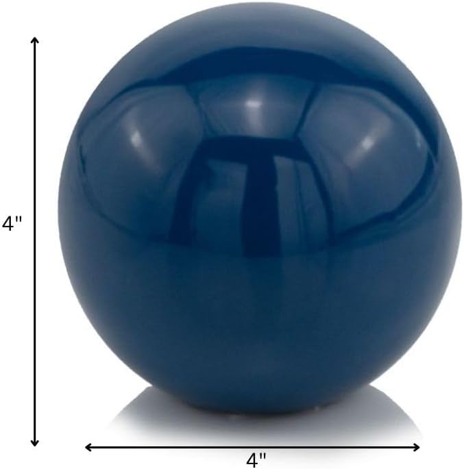 Modern Day Accents 4484 Bola Classic Blue Sphere, Aluminum, Filler, Decorative Orbs, Tabletop Modern Wall Decor, Decorative Balls for Centerpiece Bowls, Home Office, Home Decor, 4-inch Ball