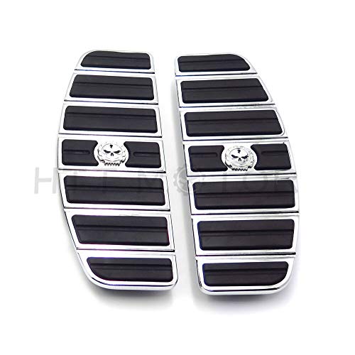 Hongk- Chrome Skull Zombie Rider Footboard Insert Kit- Traditional D Shape Compatible With Touring Flht Flt Fltr Flhr Flhs Softail Flstc Flstn Flstf Flsts [B01Bi86880] #TOP12