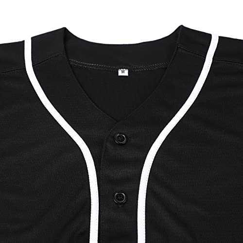 Camiseta de béisbol para hombre Aumudle negra talla 3X-Large miniatura 5
