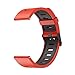 22mm Xiaomi Huami Correa, Silicona Doble Color Deporte Pulsera de Repuesto, Compatible Samsung Gear S3/Galaxy Watch 46mm/Huawei Watch GT 46mm/Huawei Watch GT 2 46mm/GTR 47mm Banda (Rojo/Negro)