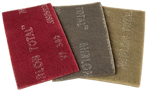 Mirka Mirlon Total Scuff Handsanding Pad Non-Woven/Assortement Very Fine 360 & Ultra Fine 1500 & Micro Fine 2500 2500/3 Pieces / 4.5" x 9" / ‎18-118-APRP