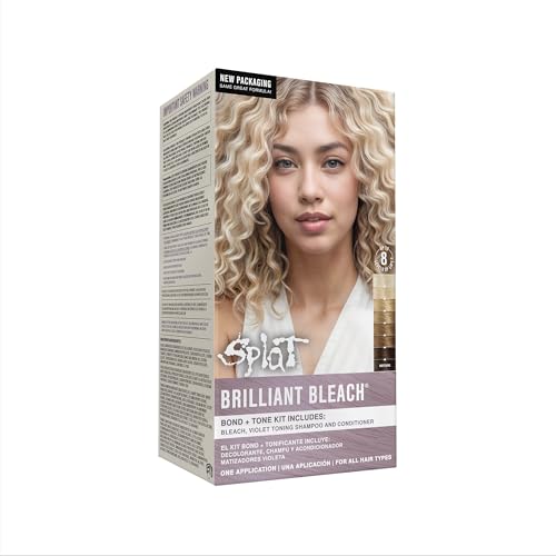 Splat Brilliant Bleach Kit, 1 Application, Includes Oxide, Bleach, Purple Toning Shampoo & Purple Toning Conditioner, Hair Bleach Kit Lifts up to 8 Levels, Vegan & Cruelty Free