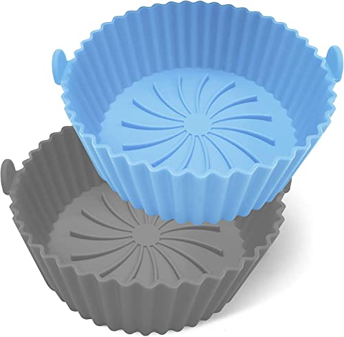 Image of Air Fryer Silicone Liners - Reusable Non-Stick Silicone Pot Liners for Air Fryer Basket (Multicolor, 2 Pack)
