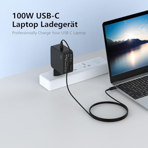 100 W USB C zasilacz do laptopa, ładowarka kompatybilna z Mac Book Pro 16/15/14/13", 2021/2020/2019/2018, Mac Book Air 13", iPad Pro, Lenovo, DELL, HP, ASUS i wszystkimi urządzeniami USB C typu C