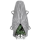 BALEINE Upright Christmas Tree Storage Bag, 9 ft Tear Resistant PE Material Christmas Tree Bag with 4 Reinforced Handles for Xmas Holiday (Grey)