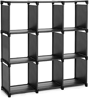 SONGMICS 9 Cube DIY Storage Shelves Open Bookshelf Closet Organizer Rack Cabinet Black
