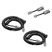 SINCODA 2 Pack 6 Ft Uncoiled Modular Coiled Telephone Phone Handset Curly Cable Cord +2 Pack 360° Telephone Cord Detangler Extended Rotating(6FT/Black)