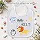 FloraVigo 12 Stück lätzchen baby zum Bem mit 16 Zeichenvorlagen, 12 Textilstiften, Babyparty-Dekorationsspiel, wasserdichte Lätzchen für Babys, Jungen und Mädchen, Babyparty, Tier-Malvorlagen