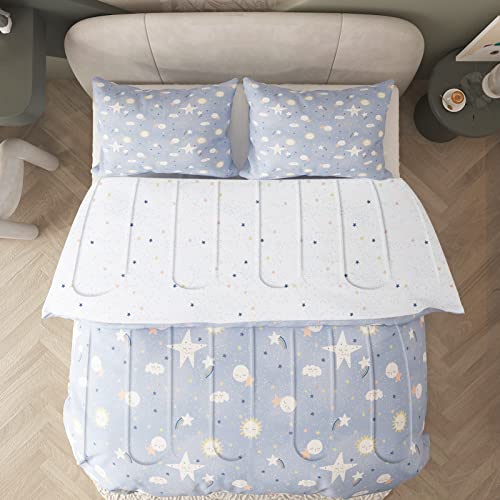 Yiyea Star Comforter Set Twin - 100% Brushed Microfiber Kids Bedding Set For Boys/Girls, Ultra Soft, Comfortable, And Machine Washable, Suit For All Season (Blue, Twin) #TOP6
