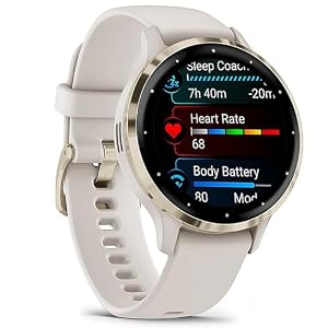 Garmin Venu 3S (Refurbished) Soft Gold Stainless Steel Bezel 1.2-Inch AMOLED Smartwatch with 41mm Ivory Case w/Band (Renewed), 010-N2785-04 - Bundle w/Deco Essentials 2-Year CPS Plan — photo 3 of 6