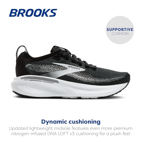 Brooks Brooks Men’s Adrenaline GTS 25 Supportive Running & Walking Shoe - Black/Grey/White - 14 Medium