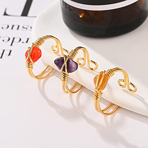 Sirolisa 9 Pcs Healing Crystal Ring thumb #4