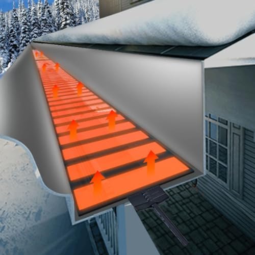Heated Roof Snow Melting Mats, 50℃ De-Icing Kit with 5FT Cord, 150cm (59.05in) Winter Ice Dam Protection, Prevent Roof Leaks & Snow Buildup Efficiently