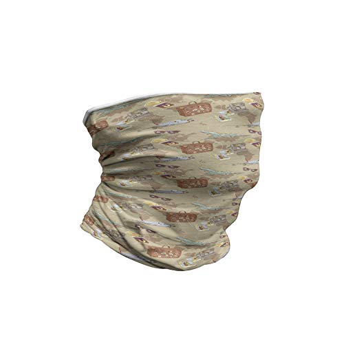 Ambesonne Neck Warmer, Plane Bag Camera World Map, Multicolor