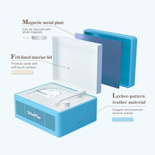 Image of Portable CD Player with Bluetooth 5.2, Rechargeable Battery & Built-in Speakers - Hi-Fi Retro Suitcase Design for Home Decor, AUX /TF Card Support - Ideal Gift (Light Blue)