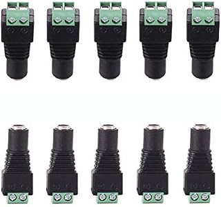 10pcs DC 12V Power Connector 5.5mm x 2.1mm Female Head Terminal Block Solderless Jack Socket 5.5x2.1mm for Surveillance Camera Led Strip